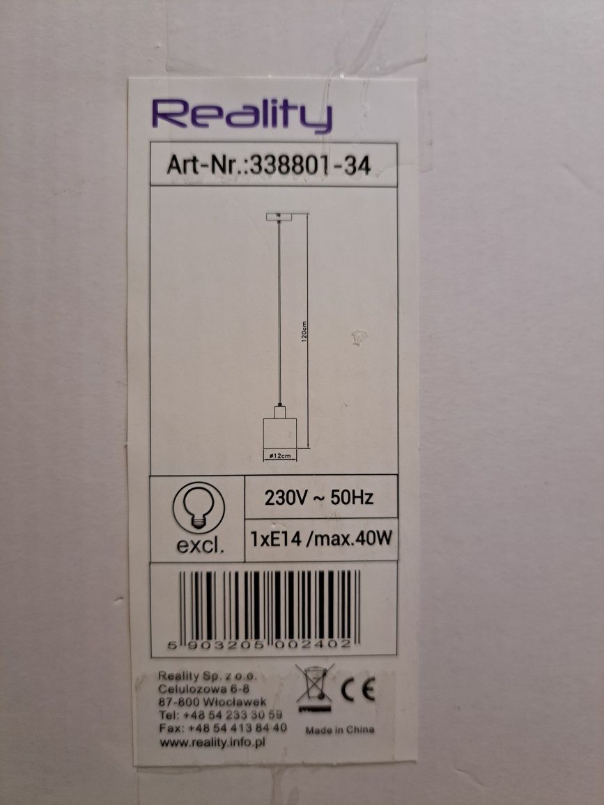 Lampa wisząca Reality Elmo pojedyncza