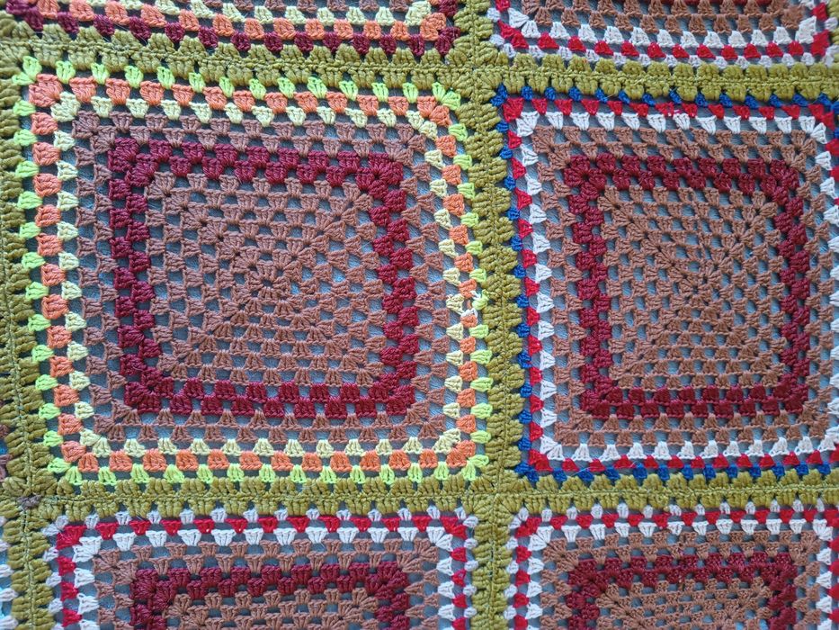 Duży Koc szydełkowy, ręcznie robiony