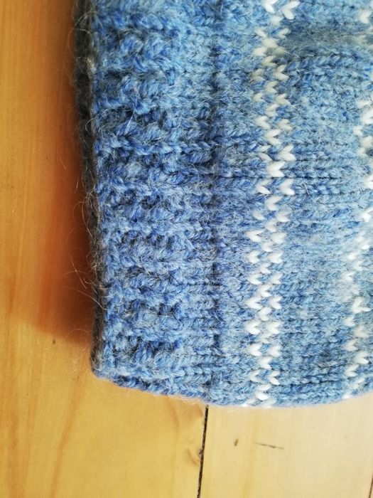 Czapka beret wełna dla dziewczynki jeansowy kolor