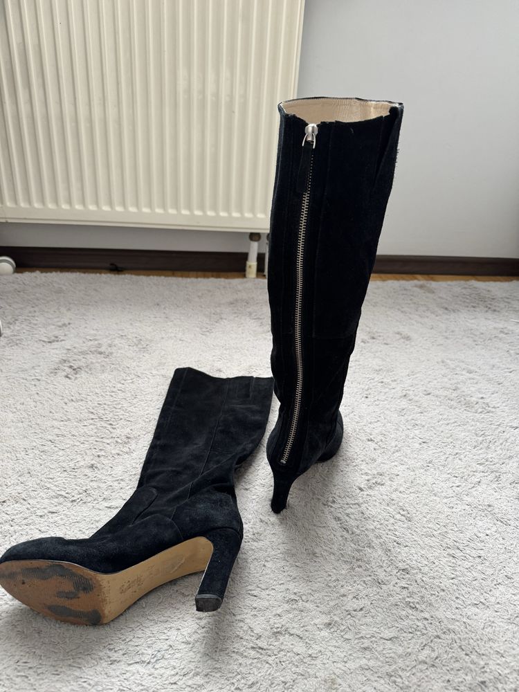 Kozaki Nine West 37 skóra zamsz
