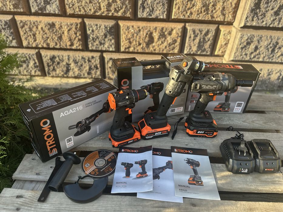 Акумуляторний набір Stromo 3в1 болгарка гайковерт шуруповерт