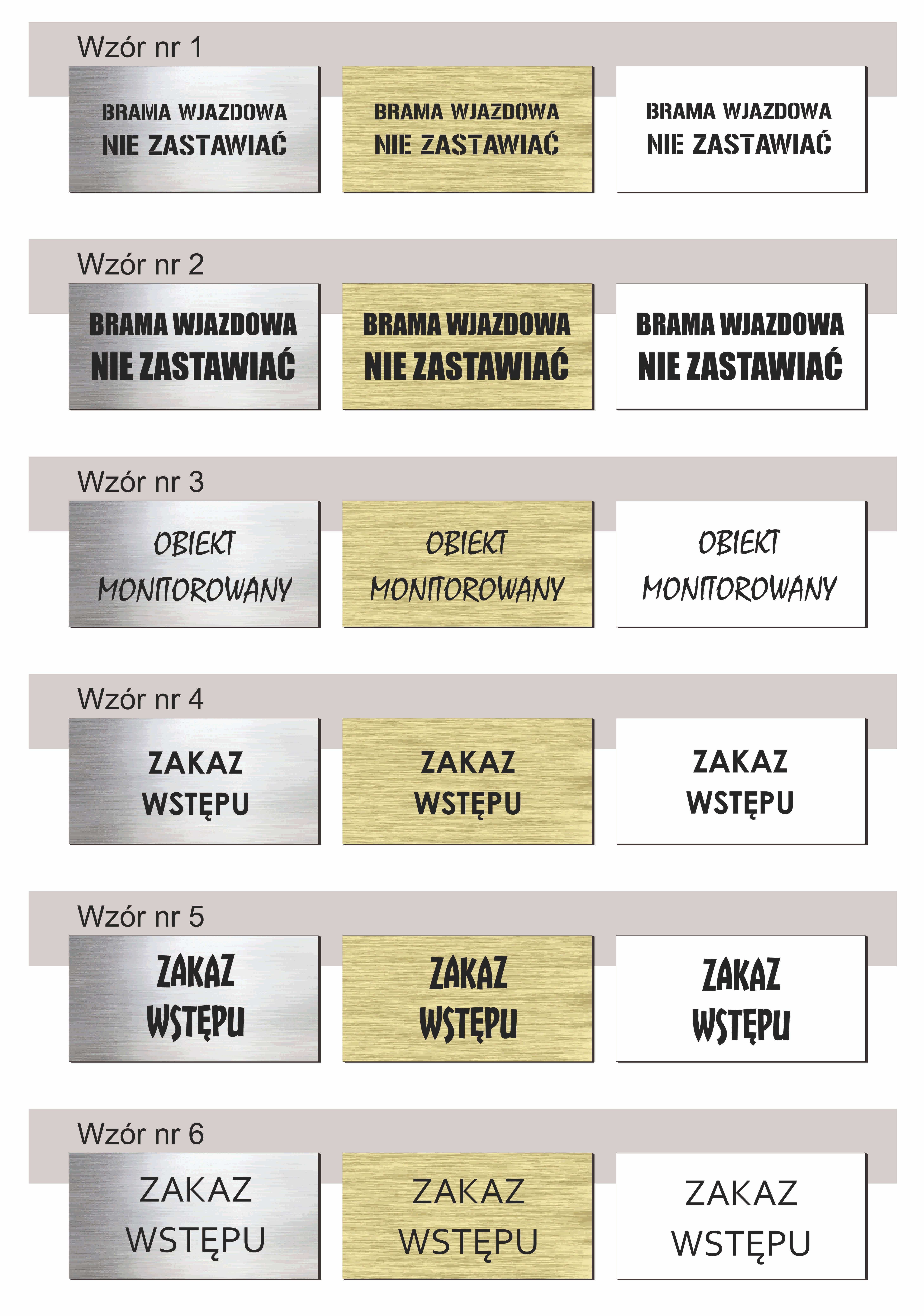 Tabliczka informacyjna | grawer CNC | 10 x 20 cm