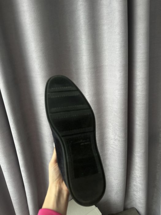 Замшевые лоферы на меху Santoni ОРИГИНАЛ