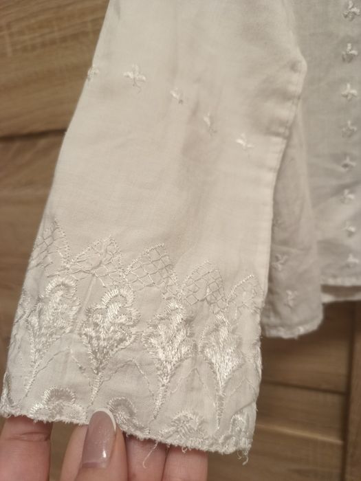 Bluzka koszula na guziki z kołnierzykiem dla dziewczynki