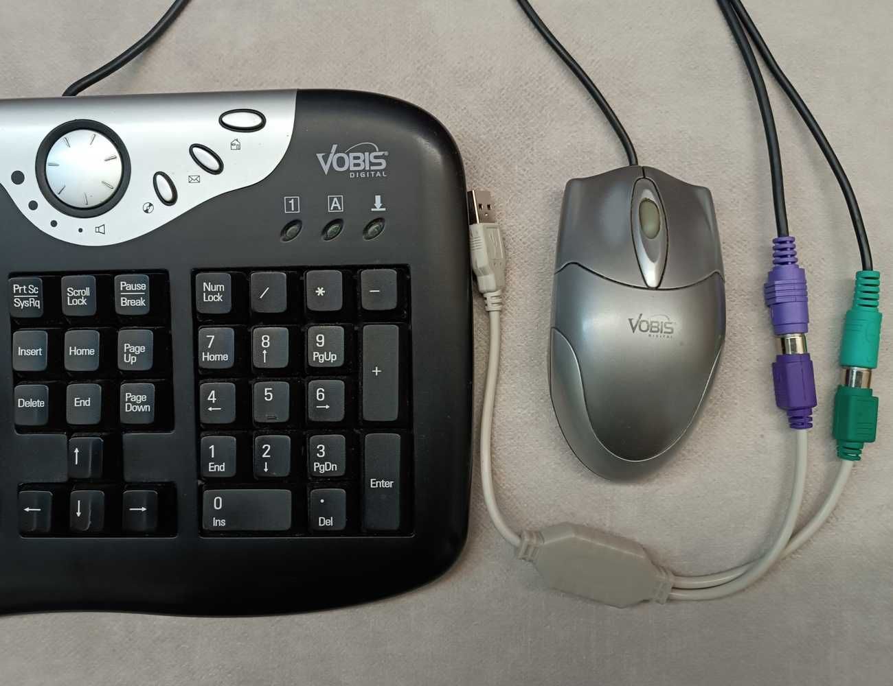 Klawiatura + Myszka PS2-USB oryginalny zestaw Vobis