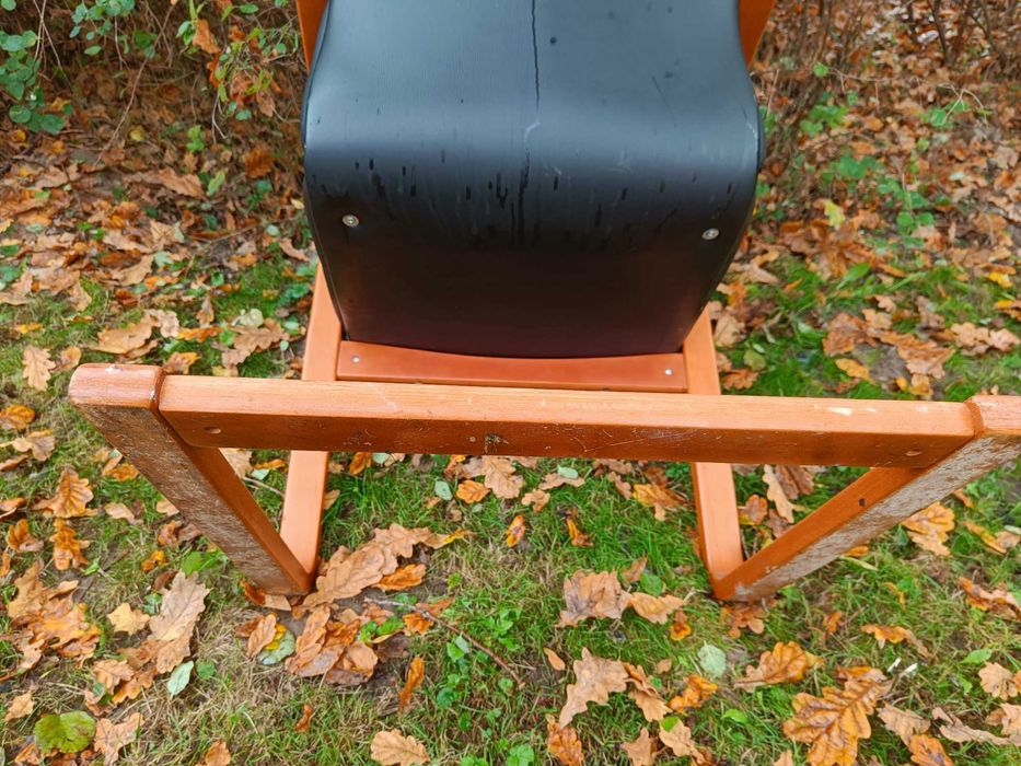 Krzesło biurowe konferencyjne drewniane czarne