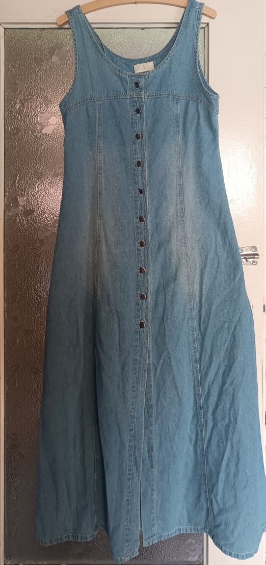 Sukienka długa jeansowa M do 90cm pod pachami