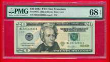Nota 20 Dollares 2013 - Superb Gema 68 - FRN San Francisco