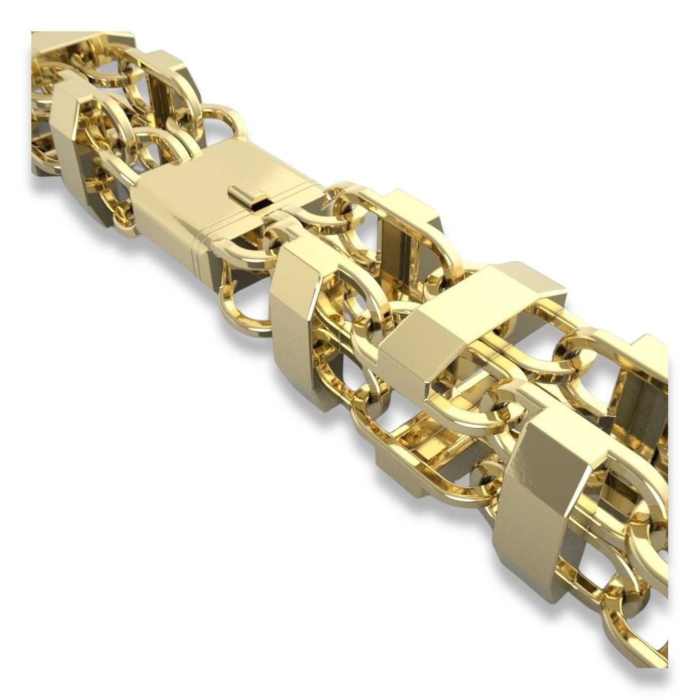 Złoty łańcuszek z żółtego 14k złota z cyrkoniami cgcc004 Wrocław 10mm