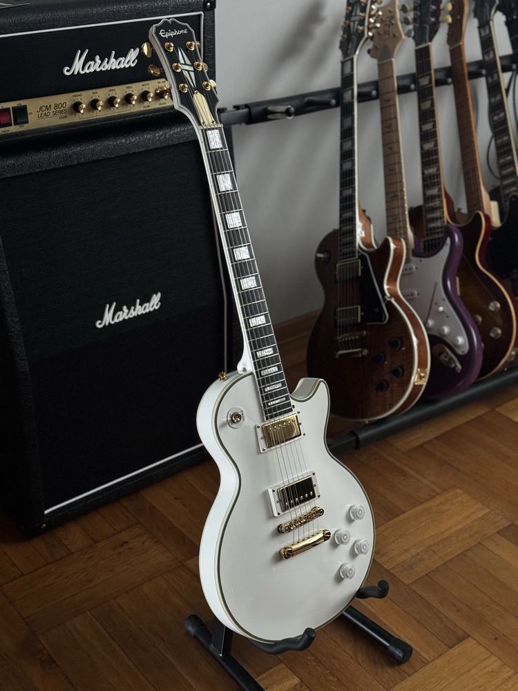 Epiphone les paul custom pro plus gitara elektryczna biała