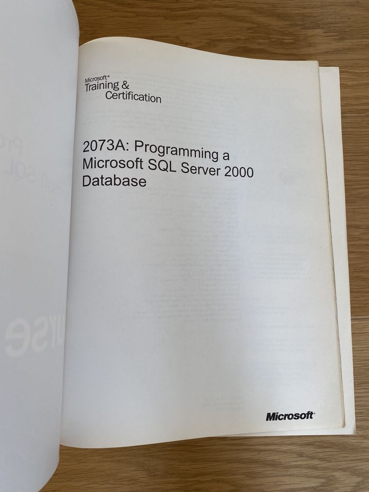 Microsoft official course Programming SQL Server  Detabase