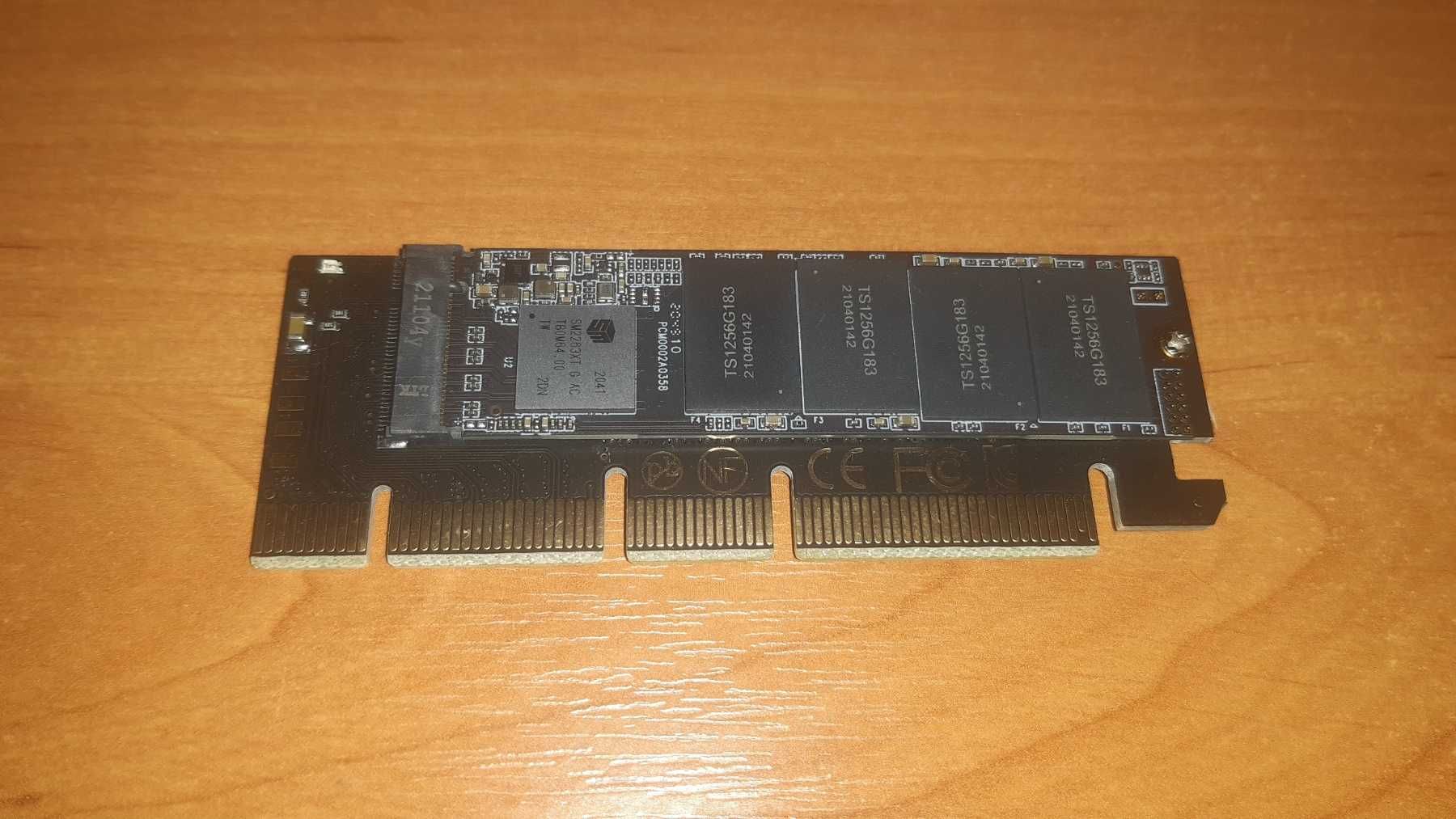 жесткий диск SSD M.2 NVMe 2280 на 120 Гб с переходником PCI-E