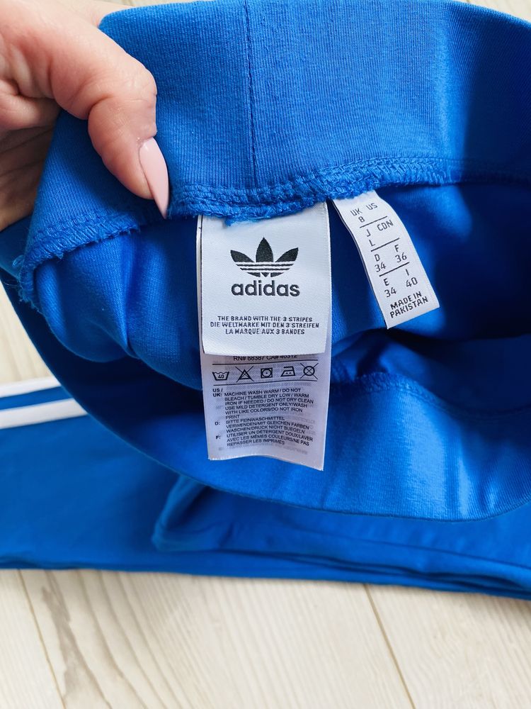 Kobaltowe niebieskie legginsy adidas Originals xs 34 jak nowe