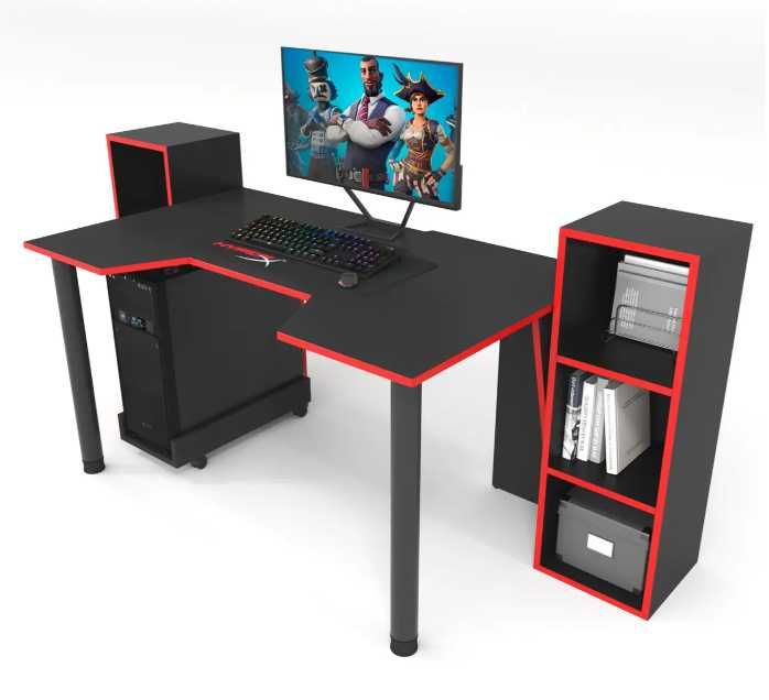 геймерский компьютерный стол игровой RED 5 с тумбами стіл геймерський