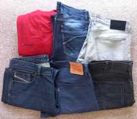 Spodnie 4 szt. Levi's, Diesel, Burton, Lee rozmiar L gratisy Hilfiger