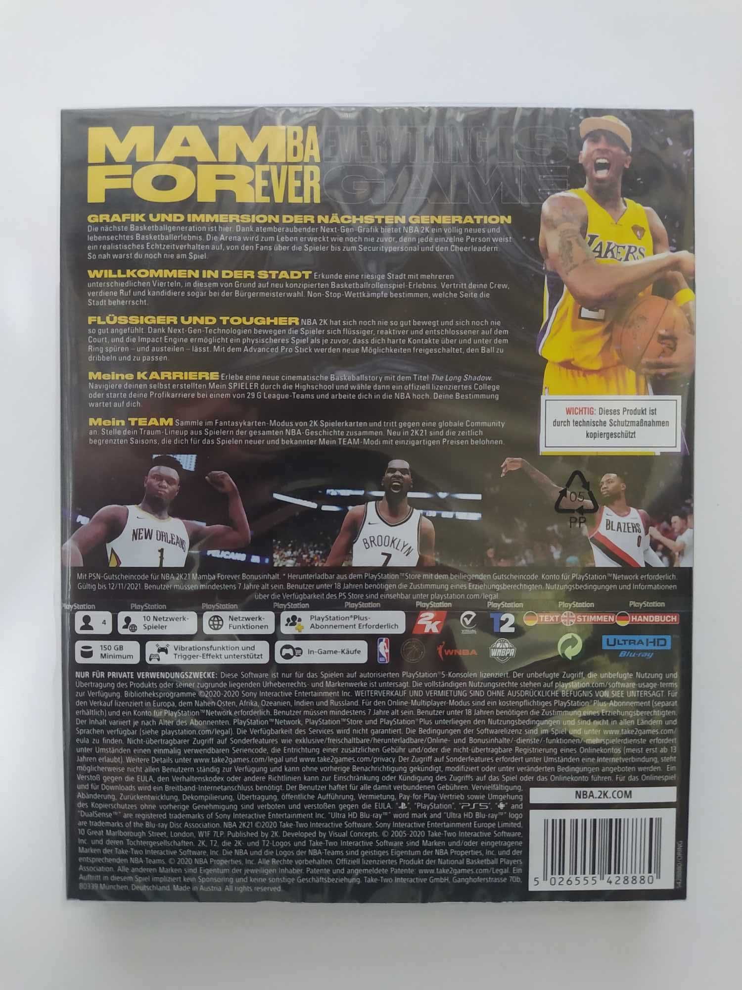NOWA NBA 2K21 Mamba Forever Edition PS5 Angielska wersja gry