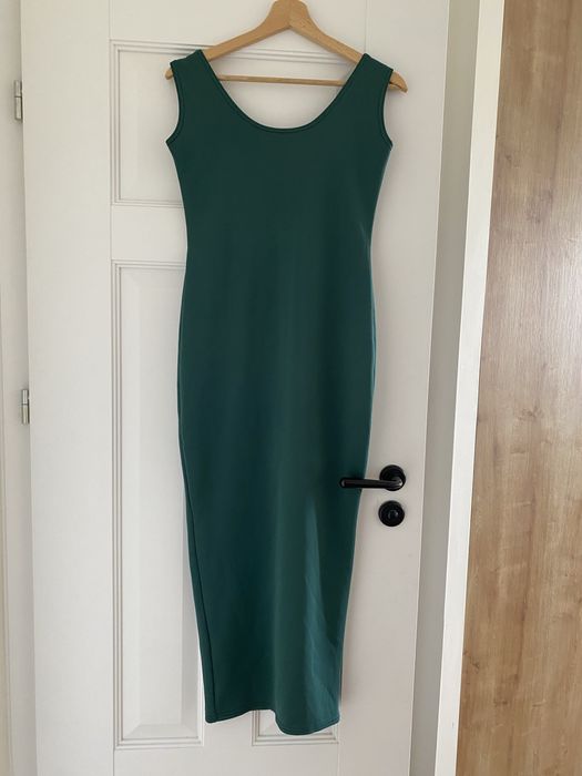 Sukienka rybka na wesele koktajlowa butelkowa zieleń M