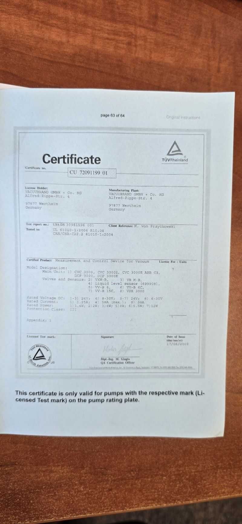 Miernik próżni DCP 3000, DCP 3000 z czujnikiem ciśnienia VSP 3000