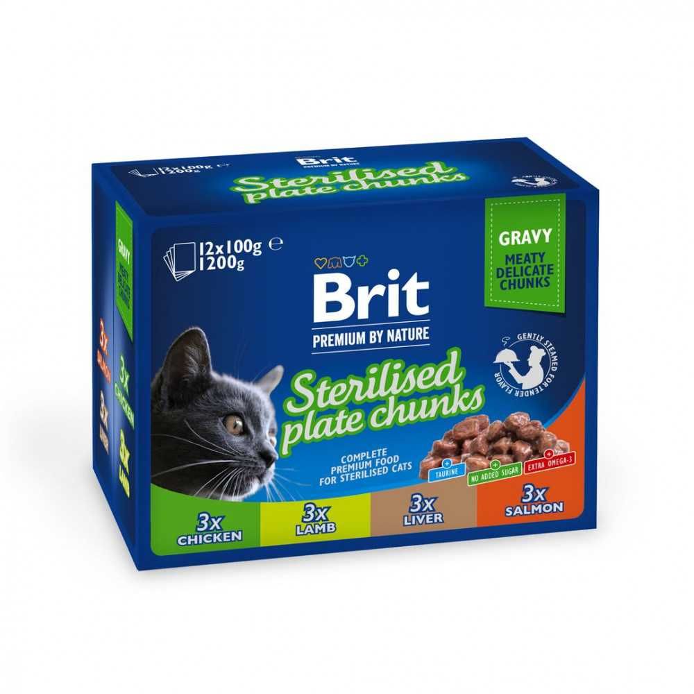 Влажный корм Brit Premium Cat для стерилизованных кошек 100г 12шт