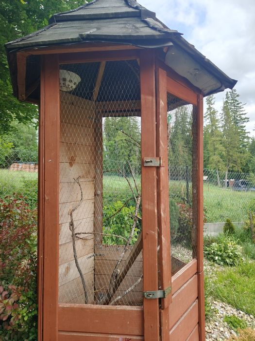 WOLIERA klatka drewniana dla ptaków papug kanarków