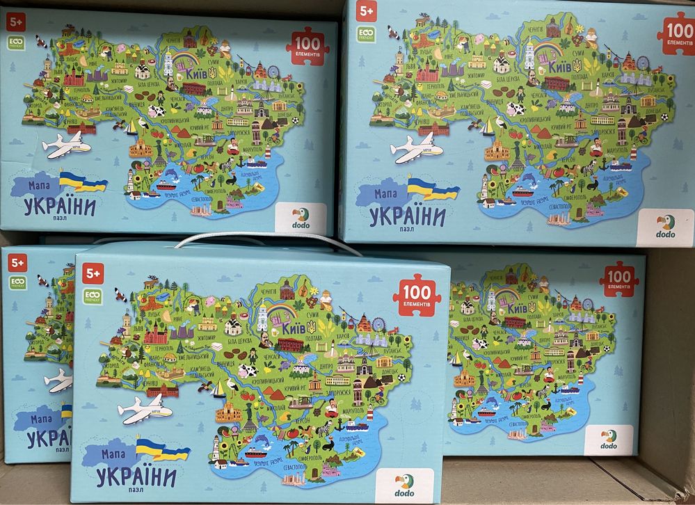 Пазл «Мапа України» 100 елементів Dodo.Магазин іграшок