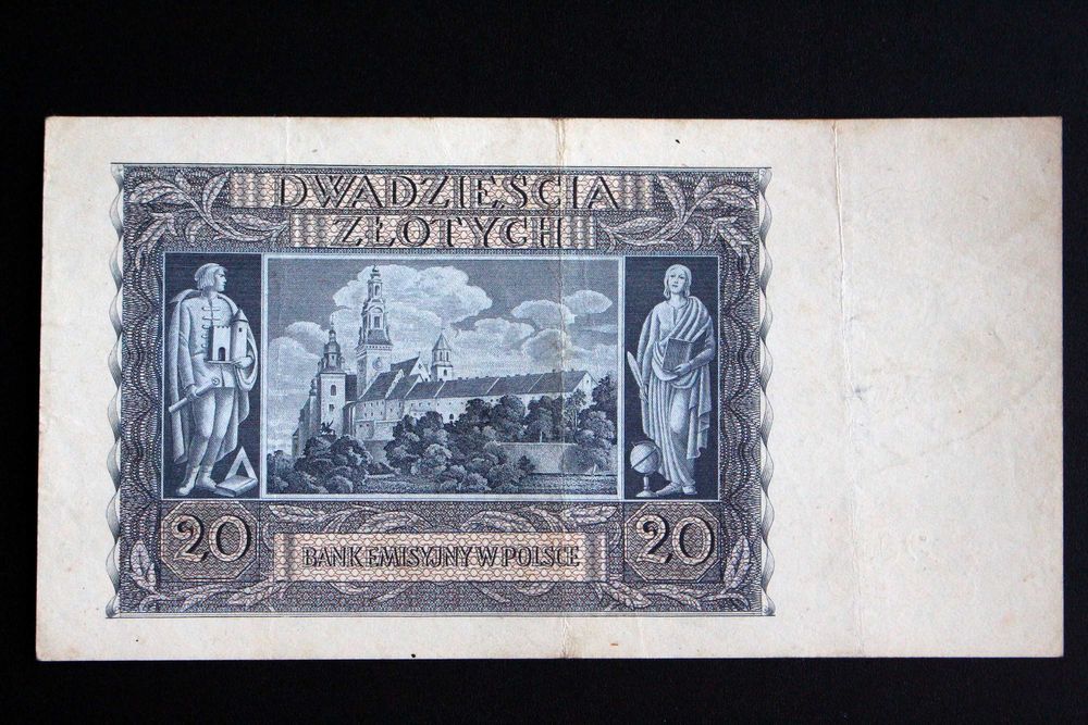 Banknot 20 zł 1940 rok seria H