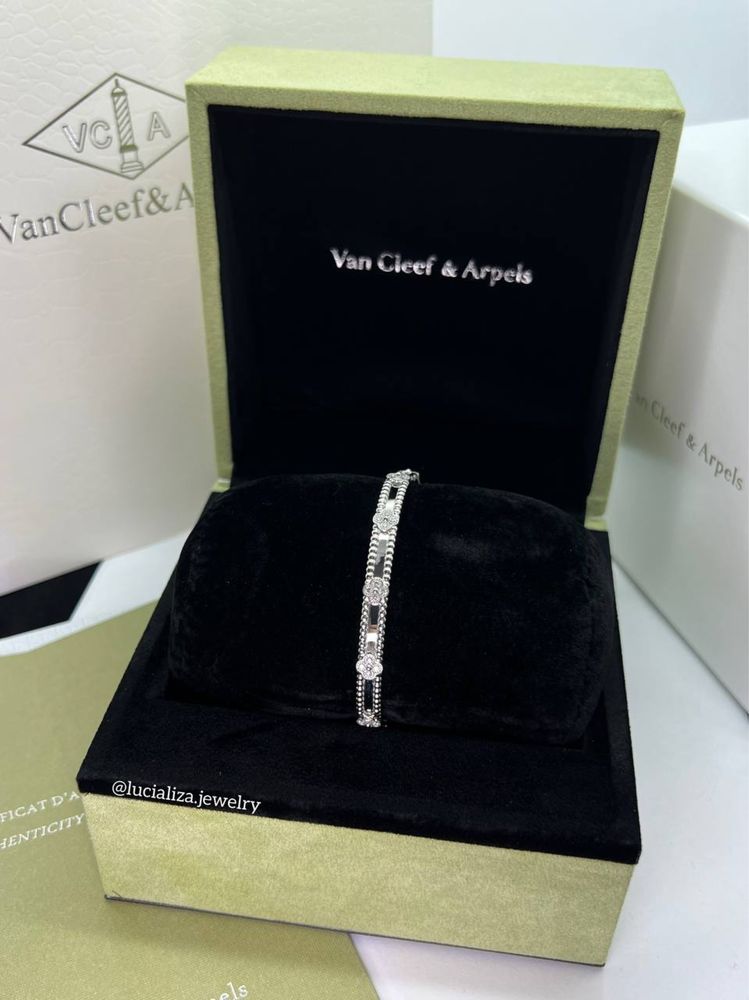 Золотой Браслет в стиле VanCleef 1:1 с бриллиантами
