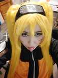 Blond żółta peruka z dwoma kucykami cosplay