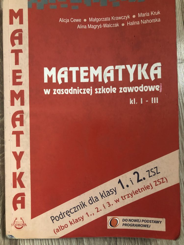 Książka matematyka w zasadniczej szkole zawodowej kl. 1-3