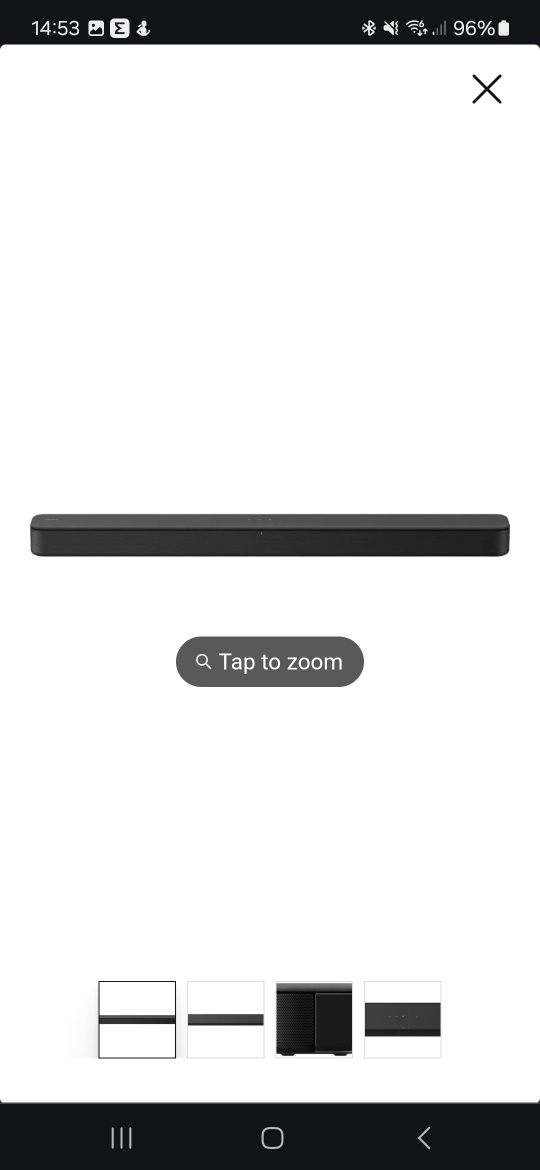 Soundbar Sony com comando e painel touch