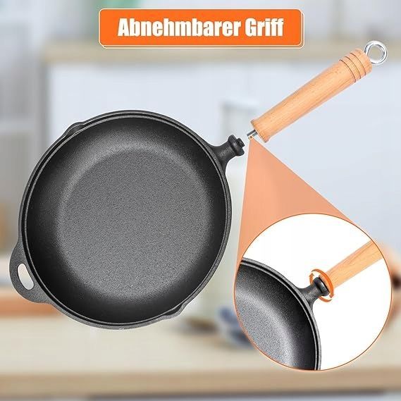 Patelnia żeliwna okrągła GRILLOWA 28 cm SOLIDNA