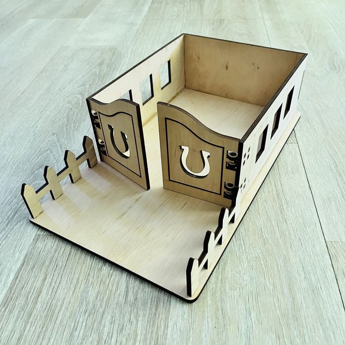 Stajnia drewniana dla koni figurek nowa