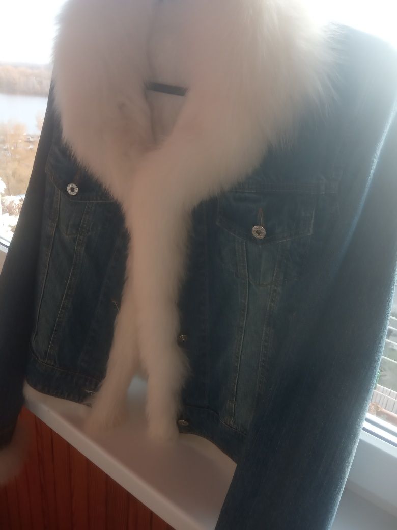 Джинсовая куртка с мехом (кролик)
