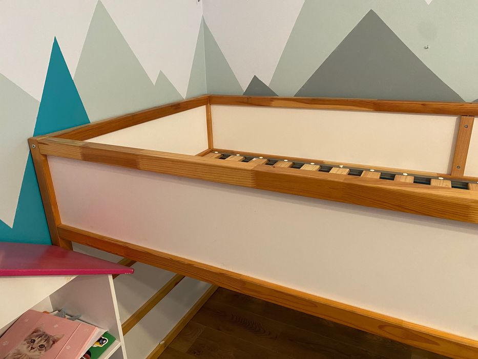 Łóżko kura ikea 90x200 z baldachimem