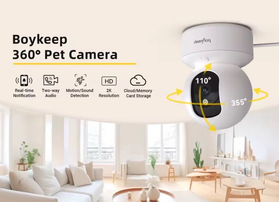 Wideoniania kamera Wi-Fi Voueer K30 z nagrywaniem nocnym