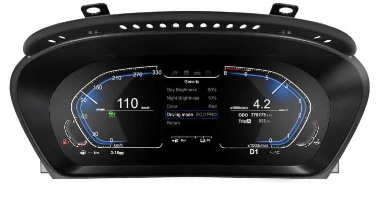 Zegary Cyfrowe LCD BMW E90 E91 E92 E93 Digital Dashboard Linux