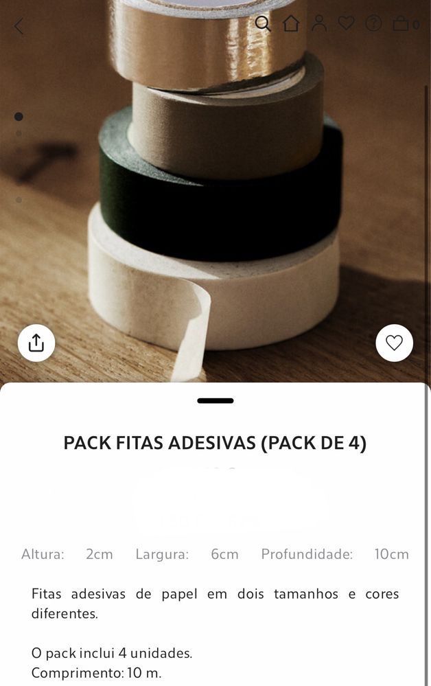 Pack Fitas Adesivas (PACK DE 4) Zara Home NOVO