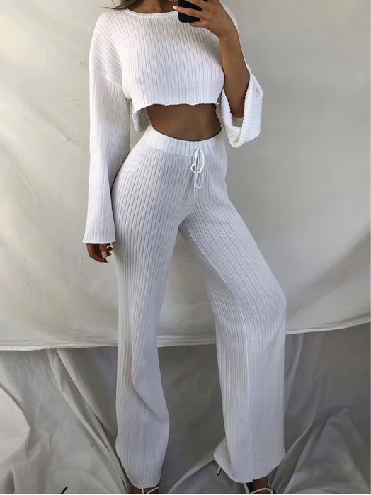 Піжама біла жіноча домашній одяг костюм біла пижама топ штаны