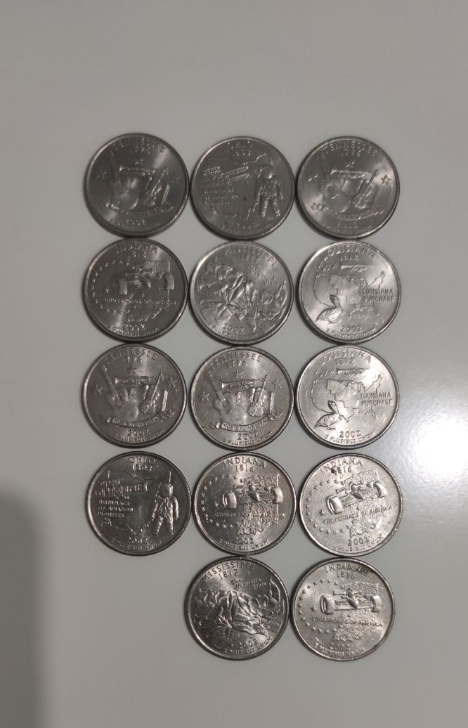 Monety ćwierćdolarówki-quarter dollar 103 sztuki