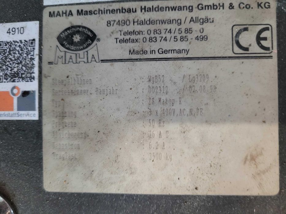 Podnosnik dwukolumnowy podposadzkowy słupowy steplowy Maha ZS Matop
