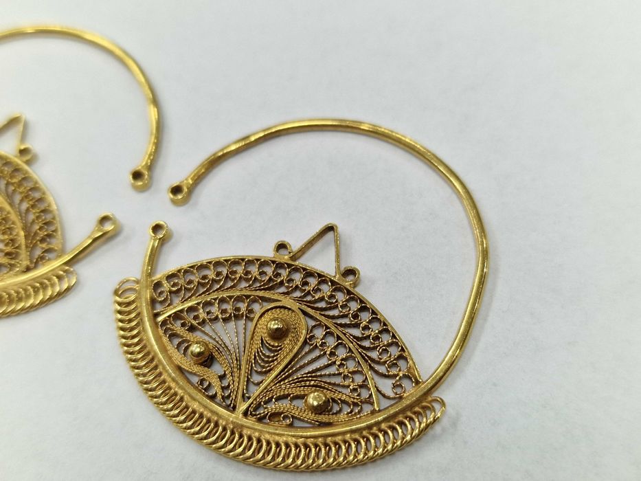 Złote kolczyki damskie/ 583/ 8.80 gram/ ZSRR od 1958/ duże/ pełne