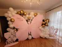 ścianka weselna, urodzinowa, ścianka balonowa, heksagon, ścianka koło