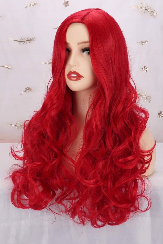 Peruka włosy czerwone długie