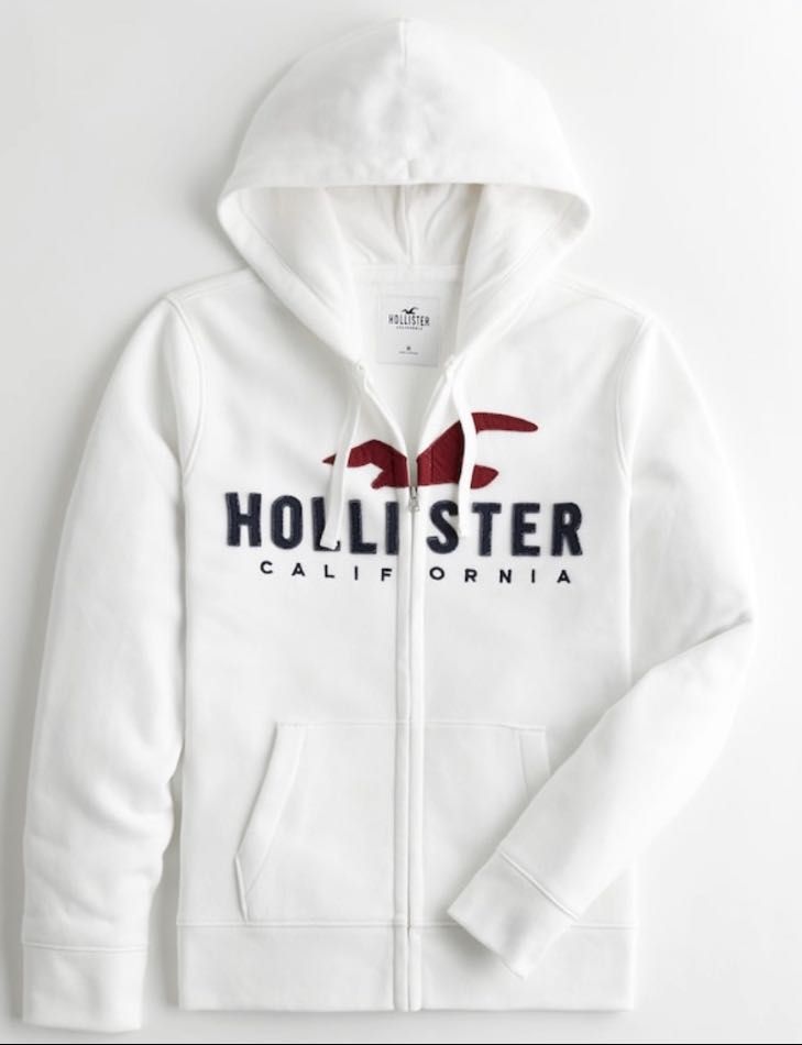 Bluza z kapturem Applique Logo Full-Zip Hoodie Hollister size: M