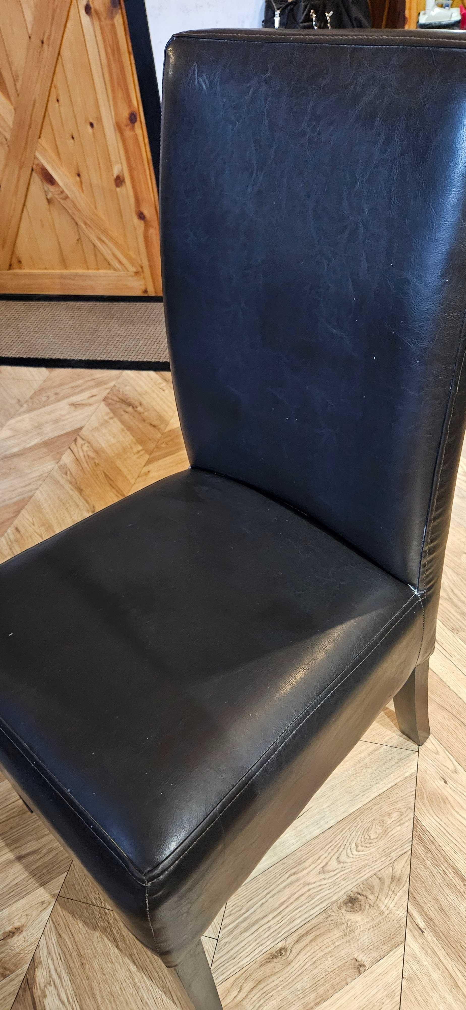 Krzesło skórzane brązowe (2 szt.)