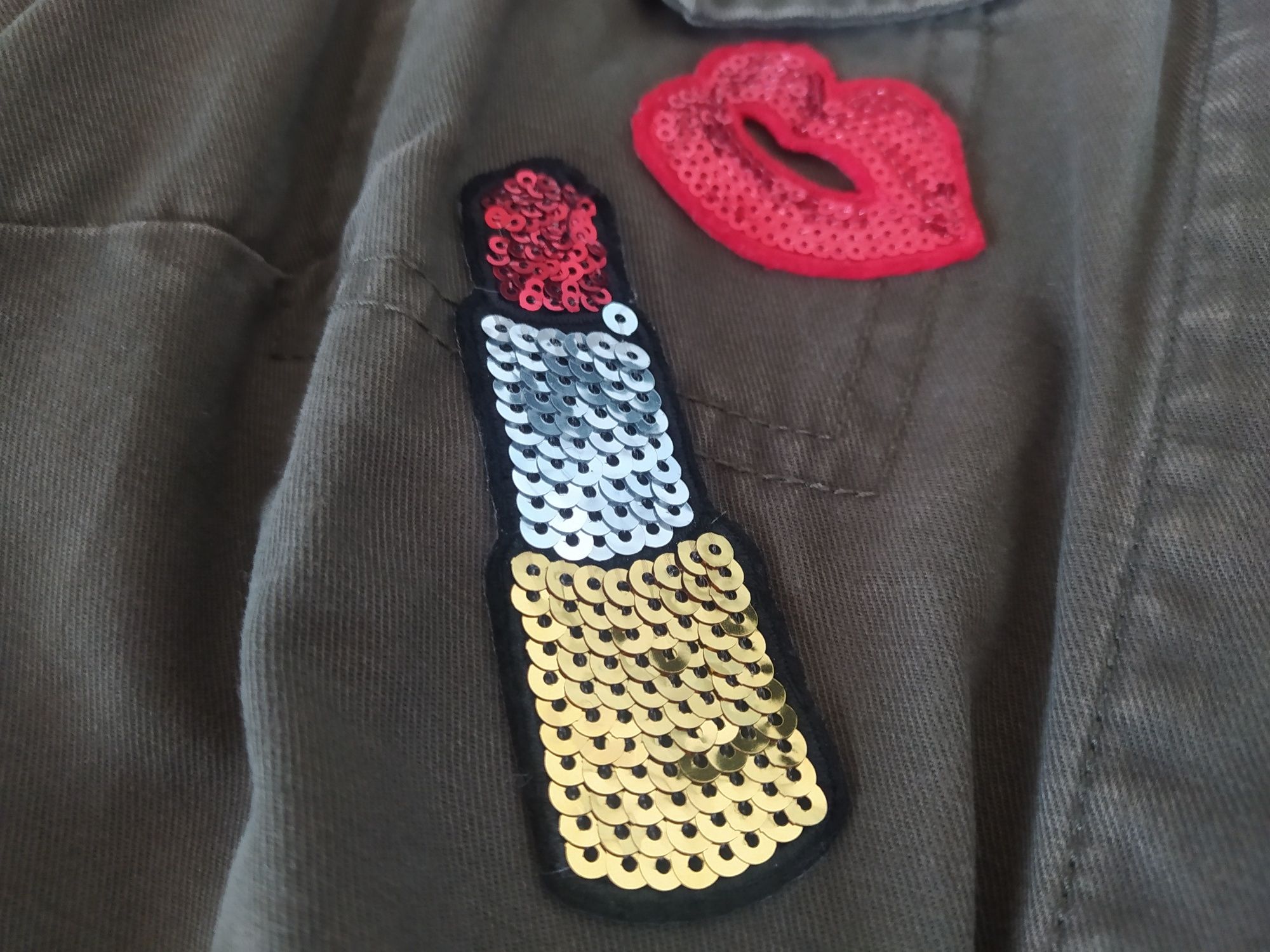 Parka kurtka militarna khaki bawełna r.38