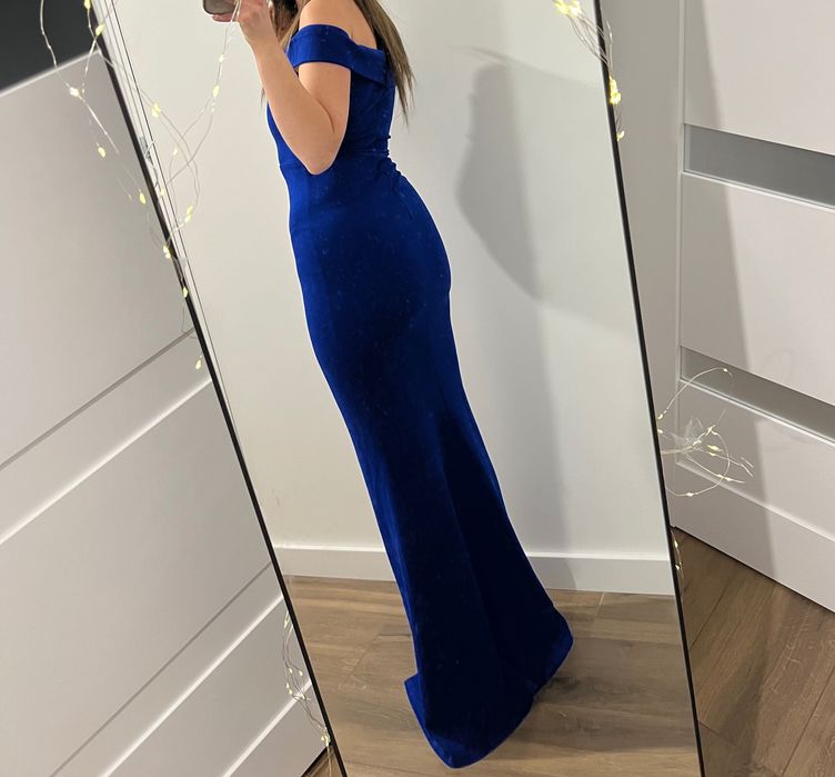 Sukienka maxi studniówka wesele niebieska XS