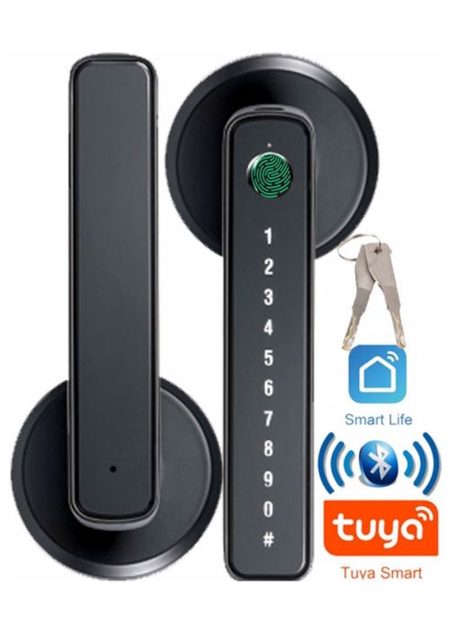 Дверний замок зі сканером та блютуз,відбитком пальця