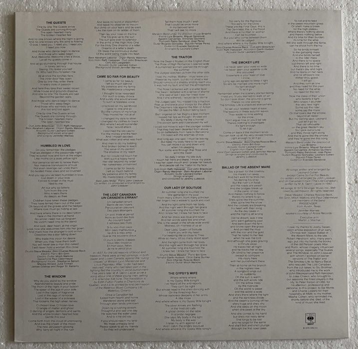 Leonard Cohen – Recent Songs