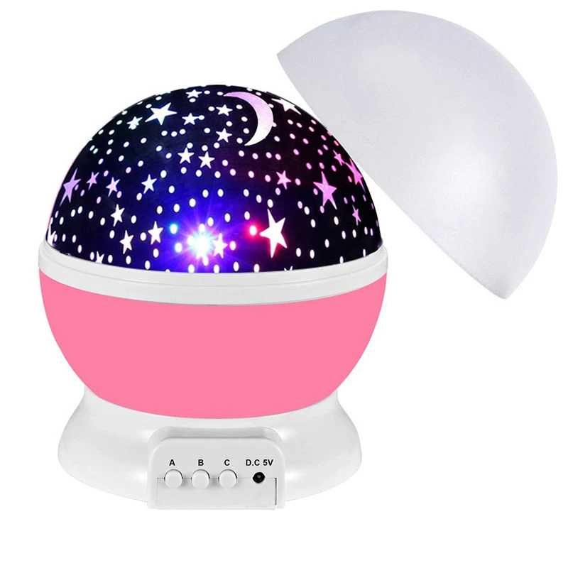 Projektor gwiazd nieba, księżyca, Lampka nocna baterie lub USB.